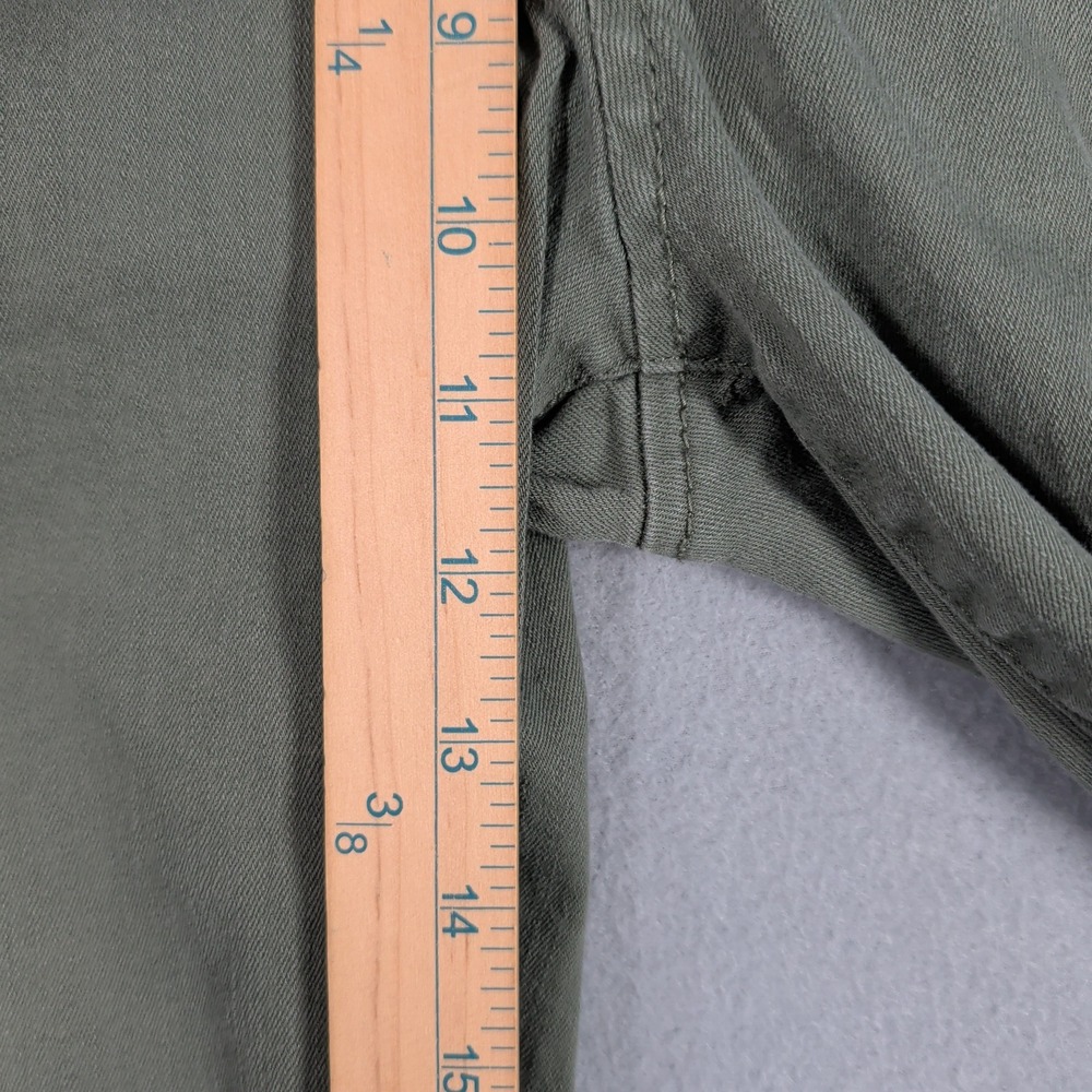 NYDJ Pants Women's 14 Olive Green Cotton Blend Cropped Embellished Hem Casual - Picture 8 of 16